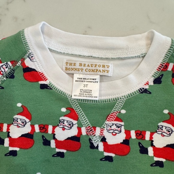 TBBC 3T Kids Green Santa Print Sweatshirt - Picture 2 of 3